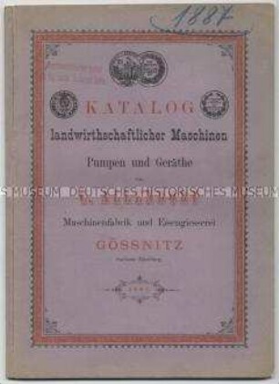 Katalog landwirthschaftlicher Maschinen, Pumpen und Geräthe