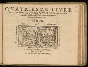 Quatriesme livre des chansons a quatre parties ... Tenor
