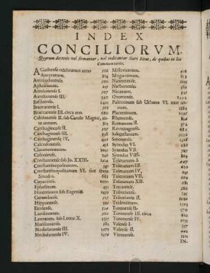 b3v, Index Conciliorvm.