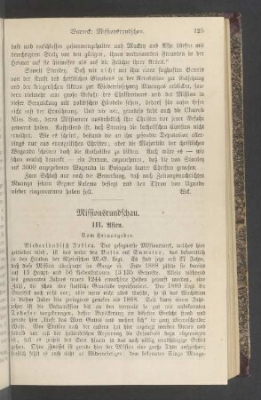 Missionsrundschau. III. Asien