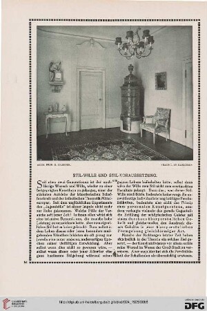 Stil-Wille und Stil-Voraussetzung