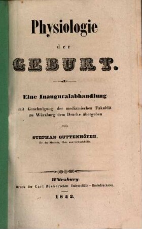 Physiologie der Geburt