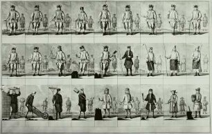 Eigentliche Vorstellung d. vortrefflichen und prächtigen Bergwerks- oder Saturnus Festes...26. Sept. anno 1719, Die Kleidungen derer Ober Hütten Beamten, Hütten Bedienten und Hütten Arbeiter