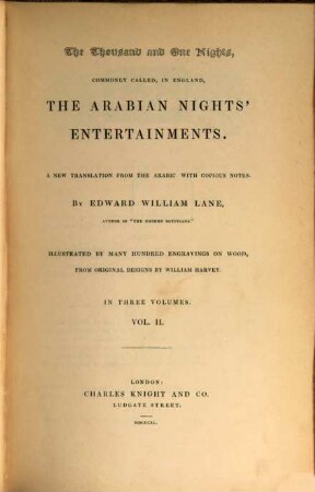The thousand and one nights : commonly called, in England, the Arabian nights' entertainments ; in three volumes. 2