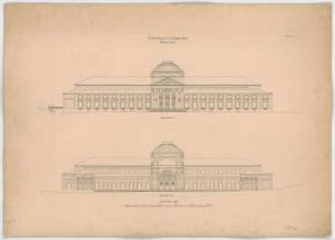 Thiersch, Friedrich von; Wiesbaden; Kurhaus - Ost - u. Westseite (Ansichten)