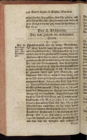 Der II. Abschnitt. Von dem Zustand der verdammten Seelen.