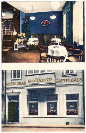 Goldfasan : Zentrum Leipzig Zentrum, Preussergässchen 7, gegenüber Kaufhaus Althoff, Fernsprecher 25179