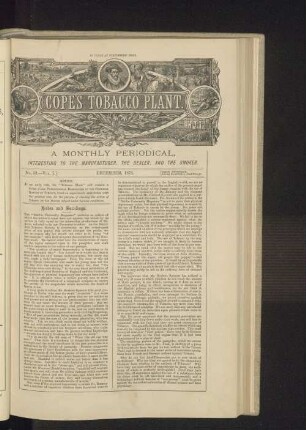 Cope's Tobacco Plant. No. 33. - Vol. I. December, 1872.