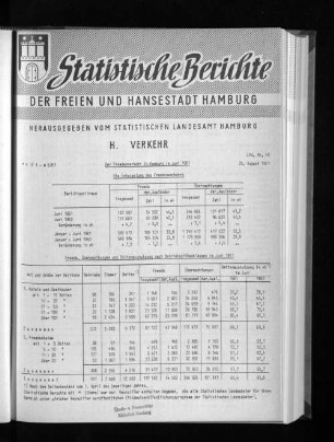 Der Fremdenverkehr in Hamburg im Juni 1961 : Lfd. Nr. 40
