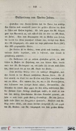 Beschreibung von Vorder-Indien