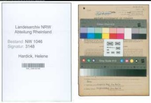 Entnazifizierung Helene Hardick , geb. 21.11.1894 (Einzelhaendlerin)