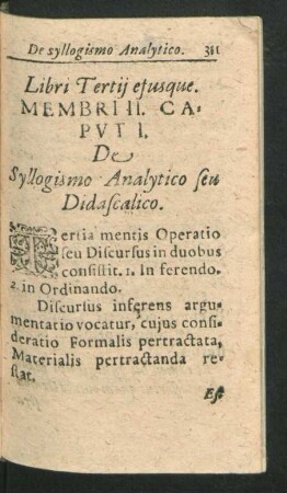 Caput I. De Syllogismo Analytico seu Didascalico.