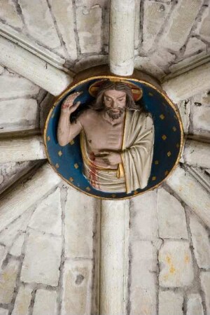 Frankreich. Pays de la Loire. Maine et Loire. Angers. Eglise Saint Serge. Um 1210. Chor. Schlussteine mit Motiven der Apokalypse