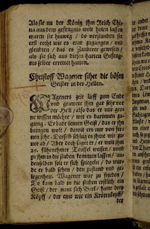 Christoff Wagener sihet die bösen Geister in der Hellen
