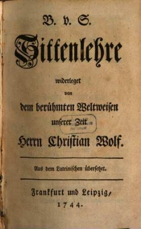 B.v.S. Sittenlehre