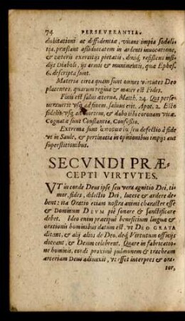 Secundi Praecepti Virtutes.