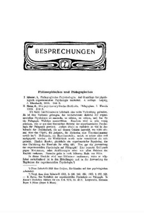 Besprechungen : Philosophisches und Pädagogisches