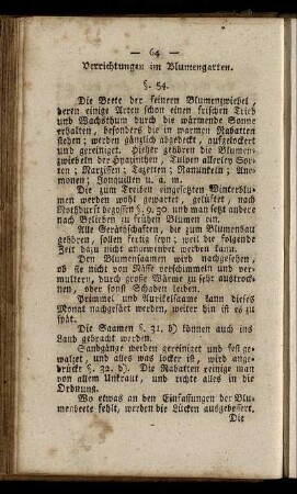 § 54-57. Verrichtungen im Blumengarten.