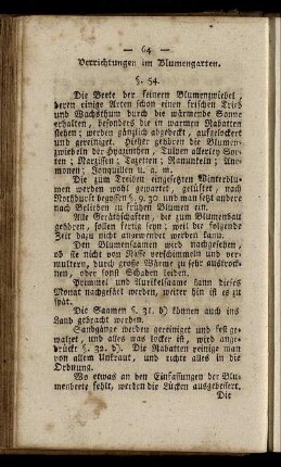 § 54-57. Verrichtungen im Blumengarten.