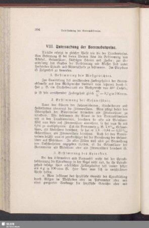 VIII. Untersuchung der Beerenobstweine
