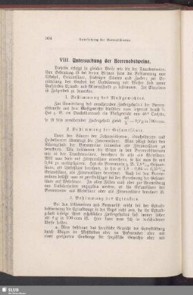 VIII. Untersuchung der Beerenobstweine