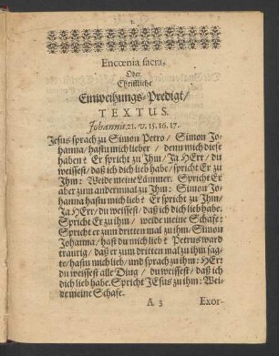 Encoenia sacra, Oder Christliche Einweihungs-Predigt ...