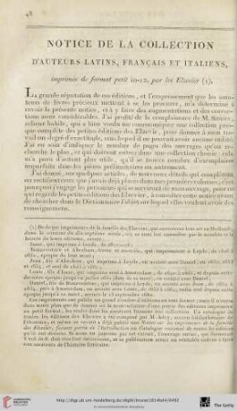Notice de la collection