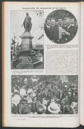 Inauguración del monumento de los turcos