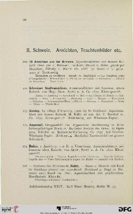 Schweiz. Ansichten, Trachtenbilder etc. (Nr. 201-274)