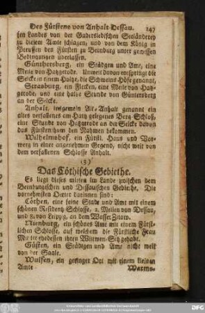 (3.) Das Cöthische Gebiethe.