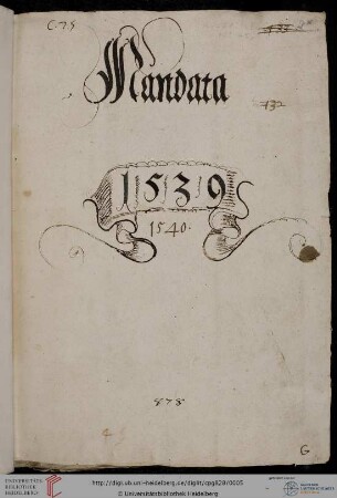 Mandate der Jahre 1539 und 1540