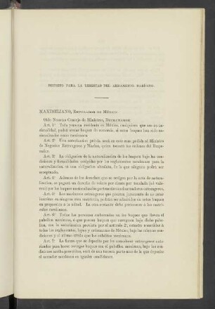 Decreto Para La Libertad Del Armamento Marítimo
