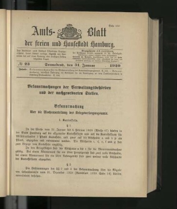 No. 23, 31. Januar 1920