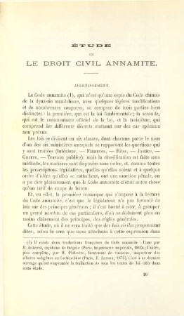Étude sur le droit civil annamite