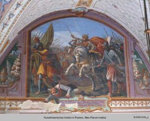 Szenen zum Ruhm der Habsburger : Kaiser Maximilian I. besiegt die Schweizer