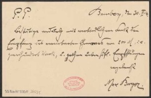 Brief an B. Schott's Söhne : 30.06.1914