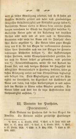 III. Vertreter der Partheien