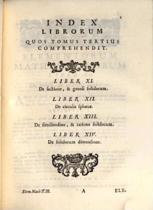 P. F. Fortunatio a Brixia Elementa mathematica, 3. Geometriam solidorum continens. - 1756. - 155 S.