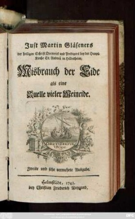 Just Martin Gläseners der heiligen Schrift Doctoris und Predigers bey der Hauptkirche St. Andreä in Hildesheim, Misbrauch der Eide als eine Quelle vieler Meineide