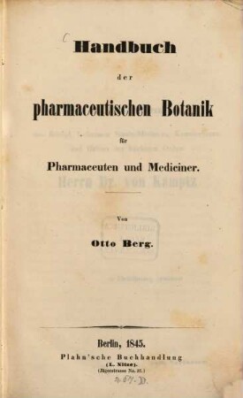 Handbuch der pharmaceutischen Botanik