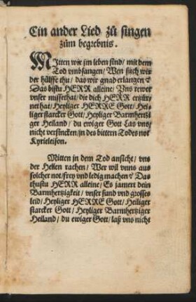 Ein ander Lied zu° singen || zu°m begrebnis. ||