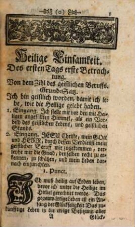 Himmlische Einsamkeit, Gott-geheiligter Ordens-Personen, Auf besondere Hochschätzung ihres Beruffs, und eiffrige Begierd zur Geistlichen Vollkommenheit Abzihlend und eingerichtet