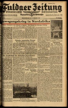 Ausgabe vom Samstag, den 07. November 1942.