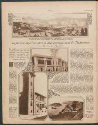 Impresión objetiva sobre el arte arquitectural de Tiahuanaco