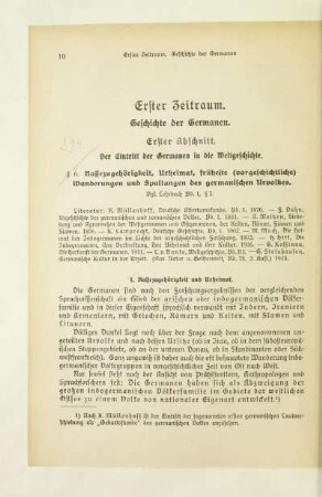 Erster Abschnitt. Der Eintritt der Germanen in die Weltgeschichte