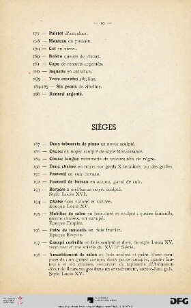 Sièges (Nr. 187-198)