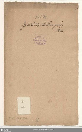 Stimmensatz [Schreiber: Hochmuth, J. G.]