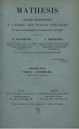 DEUXIÈME SÈRIE. TOME II - ANNÉE 1892.