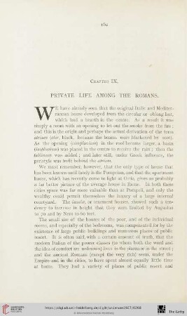 Chapter IX: Private life among the Romans