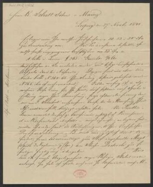 Brief an B. Schott's Söhne : 27.11.1841